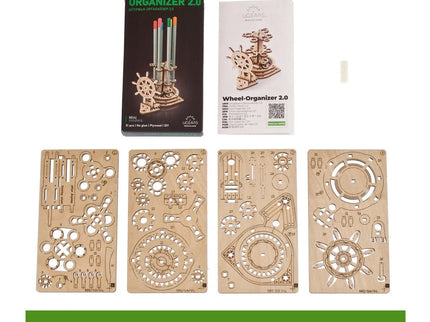 UGEARS 70220 – Rad-Organizer 2.0 – Mechanischer Holzbausatz für Stifte