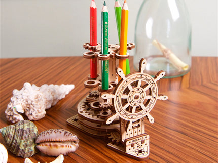 UGEARS 70220 – Rad-Organizer 2.0 – Mechanischer Holzbausatz für Stifte
