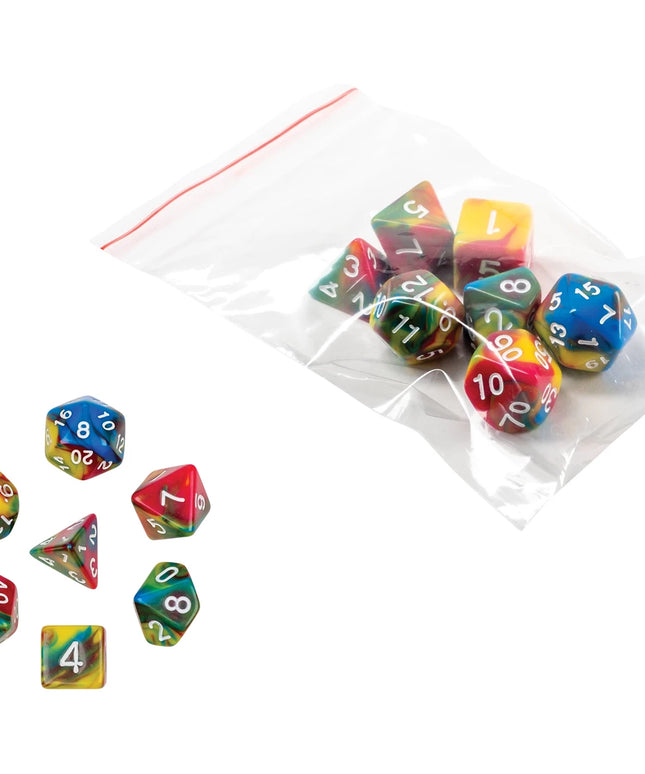 Philos - Würfel Oblivion bunt - 7er Beutel