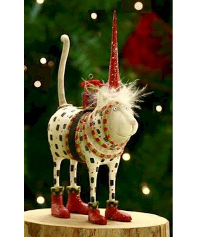 Krinkles - Mini Pat Santa Hat Cat Ornament