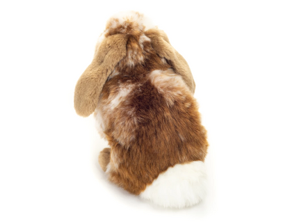 Teddy-Hermann Hase sitzend dunkelbraun/weiss gescheckt 20cm  – realistisches Kuscheltier
