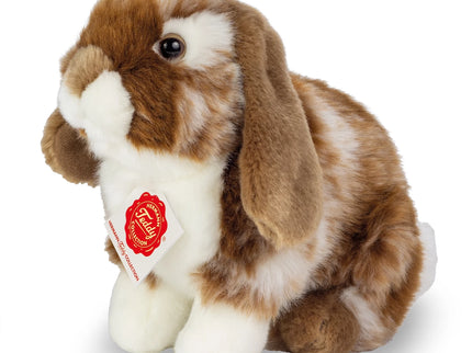 Teddy-Hermann Hase sitzend dunkelbraun/weiss gescheckt 20cm  – realistisches Kuscheltier