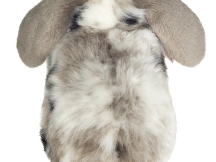 Teddy-Hermann Widderkaninchen grau-weiss gescheckt 23cm  – realistisches Kuscheltier