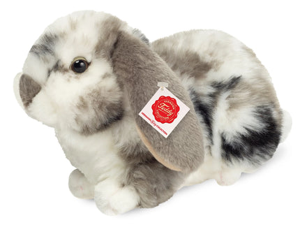 Teddy-Hermann Widderkaninchen grau-weiss gescheckt 23cm  – realistisches Kuscheltier