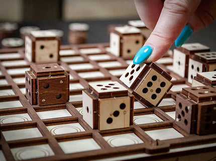 EWA - Spiele Set Schach, Dame, Battle - Puzzle - Holzbausatz