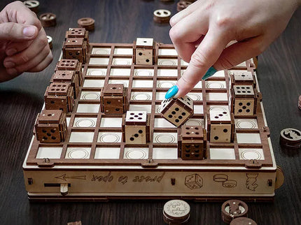 EWA - Spiele Set Schach, Dame, Battle - Puzzle - Holzbausatz