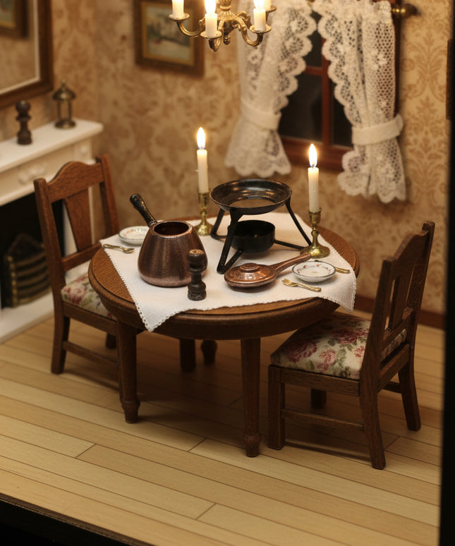 Fondue Chinoise Set für Puppenhaus 1:12