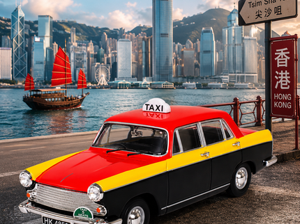 Vanguards VA05403 - Morris Oxford VI Hong Kong Taxi 1:43 Limited Edition – Sammlermodell mit Originalbox