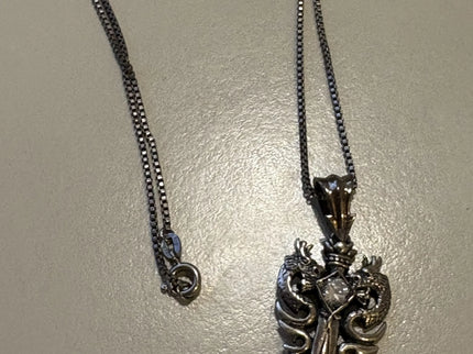 Anhänger Silber 925 mit Kette – Sworddragon