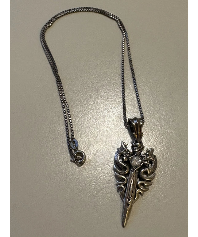 Anhänger Silber 925 mit Kette – Sworddragon