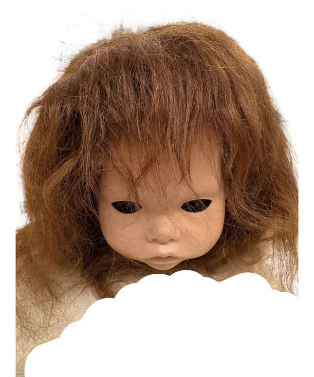 Puppenperücke, Mohair, Kurz, Gr. 36 Rotbraun