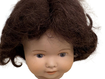 Puppenperücke, Mohair, Kurz Locken , Gr. 28 Braun