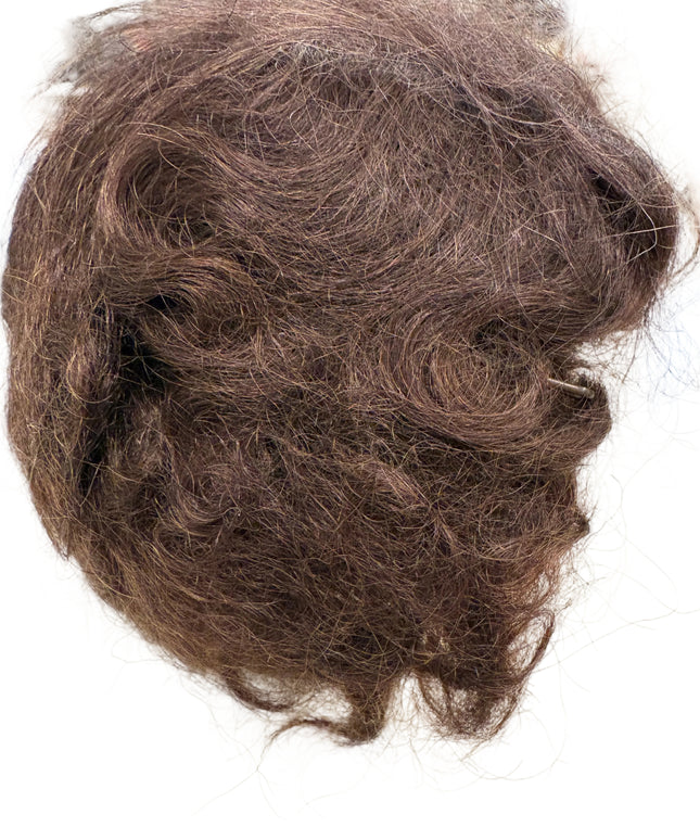 Puppenperücke, Mohair, Kurz Locken , Gr. 28 Braun