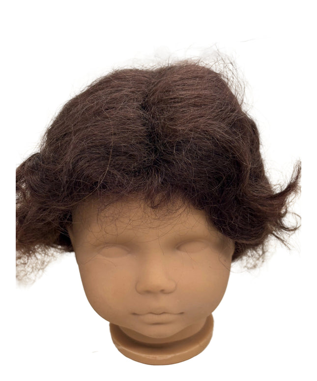Puppenperücke, Mohair, Kurz , Gr. 28 Dunkelbraun