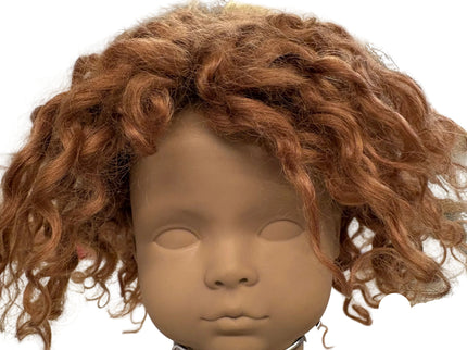 Puppenperücke, Mohair, Kurz Locken , Gr. 30 Braun