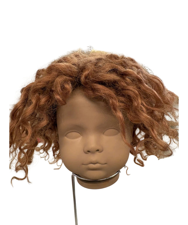 Puppenperücke, Mohair, Kurz Locken , Gr. 30 Braun