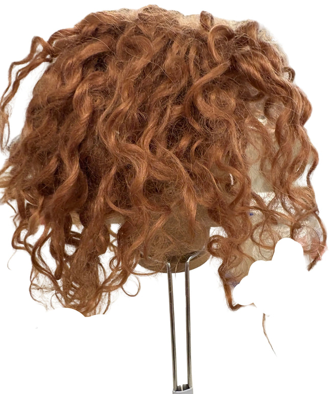 Puppenperücke, Mohair, Kurz Locken , Gr. 30 Braun