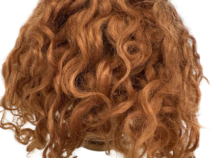 Puppenperücke, Mohair, Kurz Locken , Gr. 30 Braun