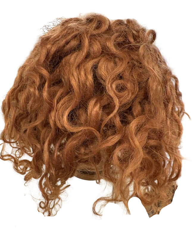 Puppenperücke, Mohair, Kurz Locken , Gr. 30 Braun