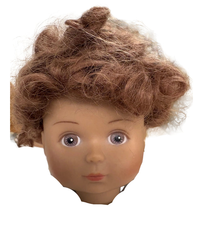 Puppenperücke, Mohair, Kurz Locken , Gr. 20 Braun