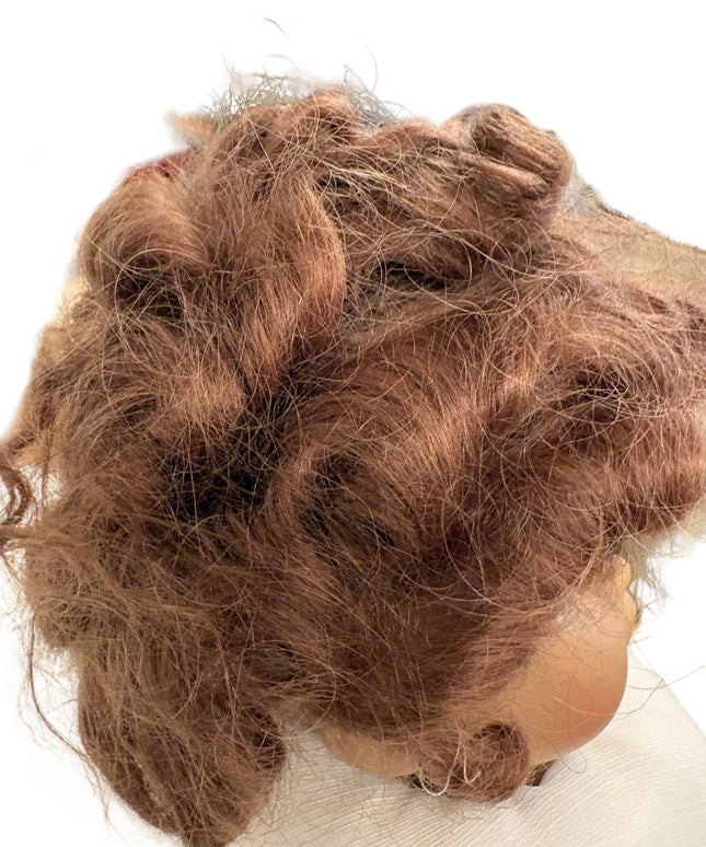 Puppenperücke, Mohair, Kurz Locken , Gr. 20 Braun