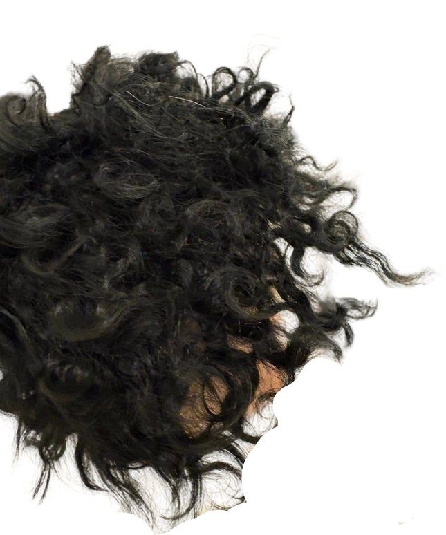 Puppenperücke, Mohair, Kurz Lockig, Gr. 23 Schwarz