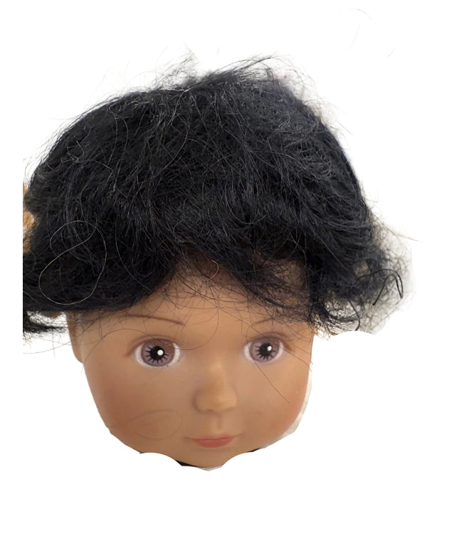 Puppenperücke, Mohair, Kurz , Gr. 18 Schwarz