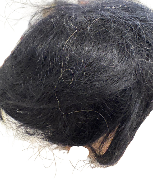 Puppenperücke, Mohair, Kurz , Gr. 18 Schwarz
