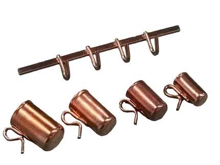 Becher Set aus Kupfer für Puppenhaus 1:12