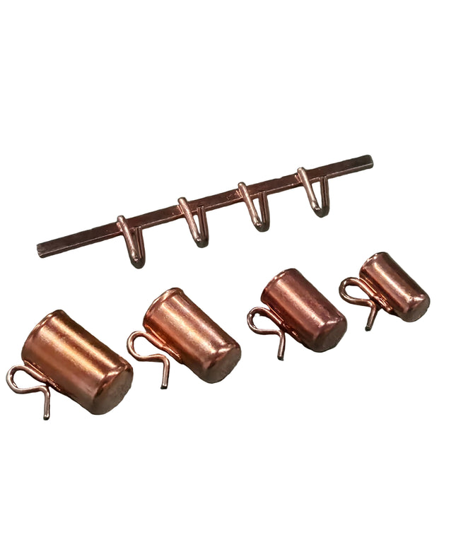 Becher Set aus Kupfer für Puppenhaus 1:12