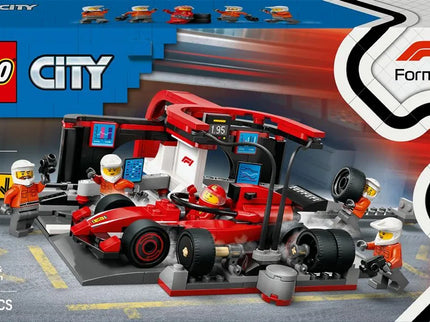 LEGO® City 60443 - F1® Boxenstopp mit Boxencrew und Ferrari Flitzer