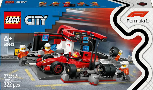 LEGO® City 60443 - F1® Boxenstopp mit Boxencrew und Ferrari Flitzer