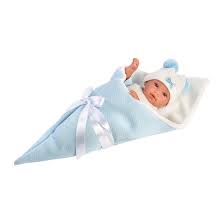 Llorens - Babypuppe Teddybär Blau 36cm
