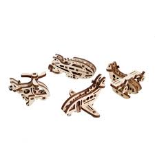 UGEARS 70033 U - Fidgets - Tribiks Fahrzeuge - Einsteigerset 3 - D Holzspielzeug