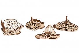 UGEARS 70033 U - Fidgets - Tribiks Fahrzeuge - Einsteigerset 3 - D Holzspielzeug