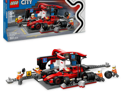 LEGO® City 60443 - F1® Boxenstopp mit Boxencrew und Ferrari Flitzer
