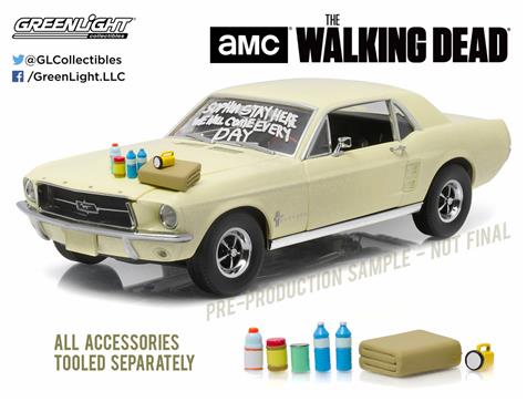 The Walking Dead - 1967 Ford Mustang with Hood Acc., 1:18