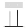 Powertex - Metallsockel schwarz mit 2 Steckspitzen, 10 x 20 cm, Höhe 20 cm