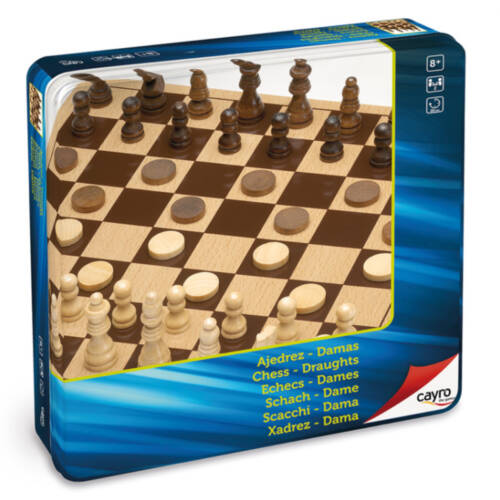 Ludiobrium-Cayro the Games - Schach und Dame in Metallbox