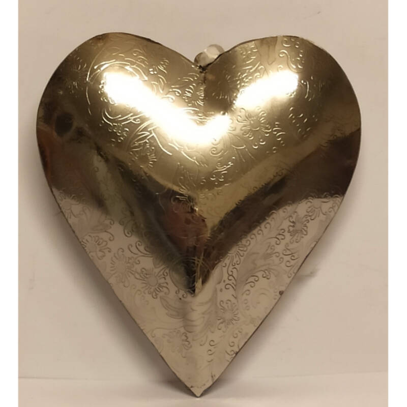 Ludibrium-Baumschmuck - Dekoartikel - silbernes Herz mittel aus Metall