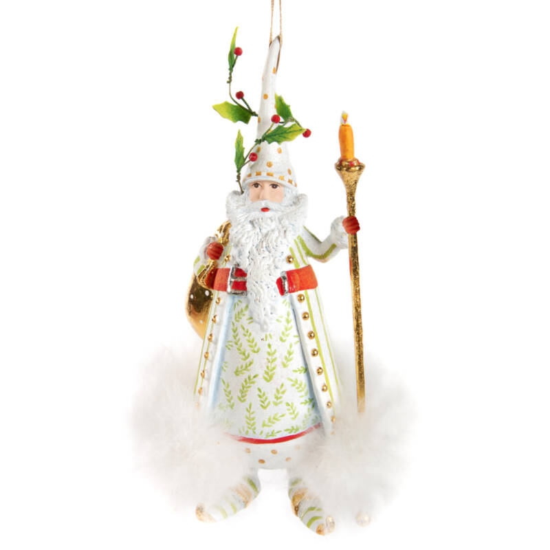 Ludibrium-Krinkles - Dash Away Candlelight Santa Ornament weiss