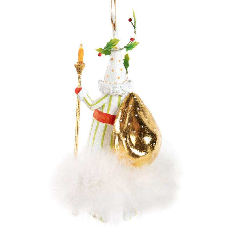 Ludibrium-Krinkles - Dash Away Candlelight Santa Ornament weiss