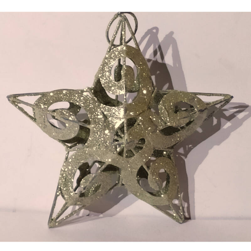 Ludibrium-Baumschmuck - kleiner Stern glitzernd aus Metall
