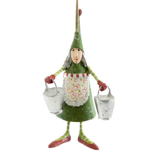 Ludibrium-Krinkles - Mini Maid a milking Christmas Ornament