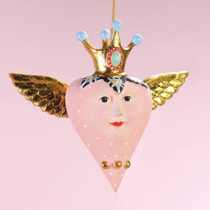 Ludibrium-Krinkles - Pink Heart with Wings Mini Ornament