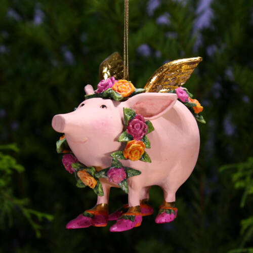 Ludibrium-Krinkles - Rose Flying Pig Ornament