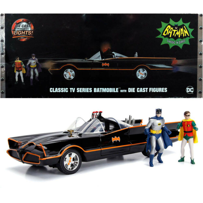 Ludibrium-Jada - Batmobile Classic TV Series 1966 mit einer Batman und Robin Figur 1:18