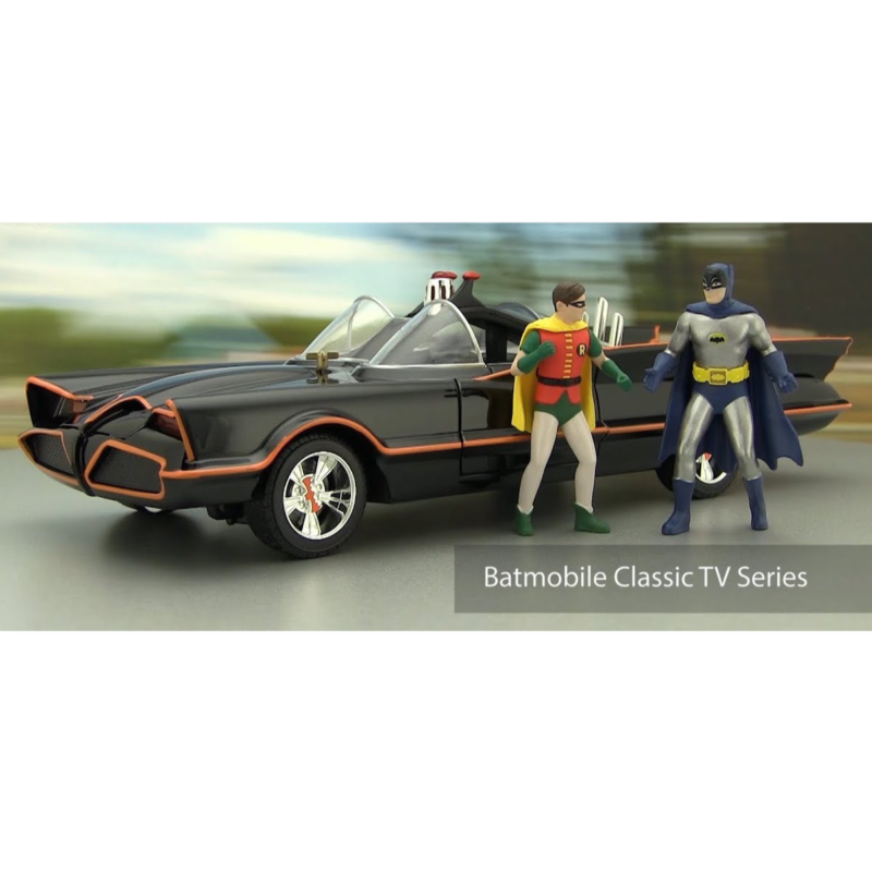 Ludibrium-Jada - Batmobile Classic TV Series 1966 mit einer Batman und Robin Figur 1:18