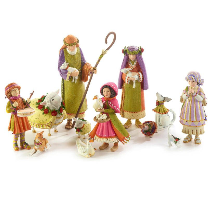 Ludibrium-Krinkles - Nativity Mini Figuren - Mädchen mit Ente und Gans