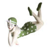 Badenixe klein, Vintage Schönheit im grünen Badeanzug mit Punkten